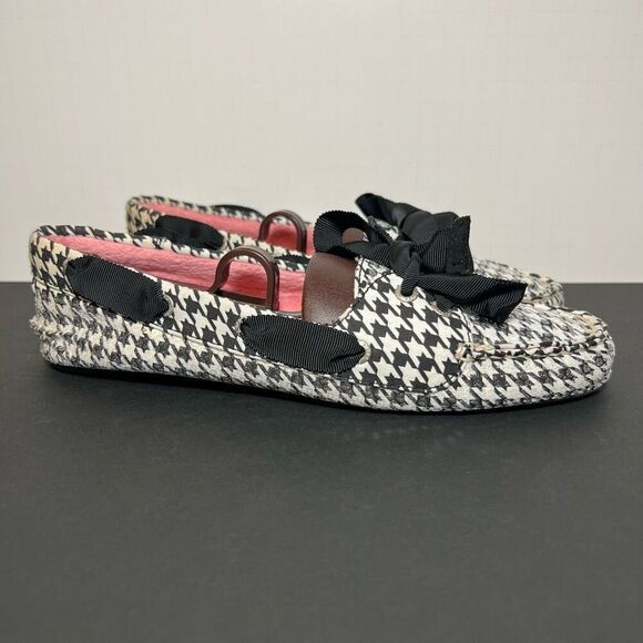 Womens SPERRY TOP SIDER Skiff Sequin Houndstooth Print Loafers / Size 8.5 Medium - Picture 1 of 9